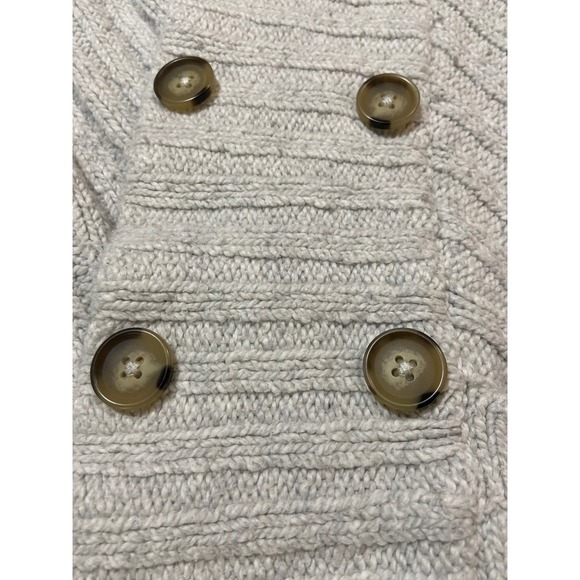 Lucky Brand Womens Small Cream Wool Blend Double Breasted Shawl Cardigan Sweater - Picture 5 of 16